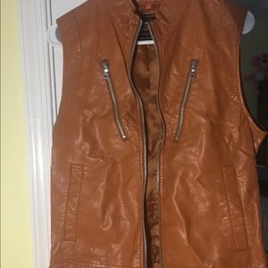 Synthetic leather vest